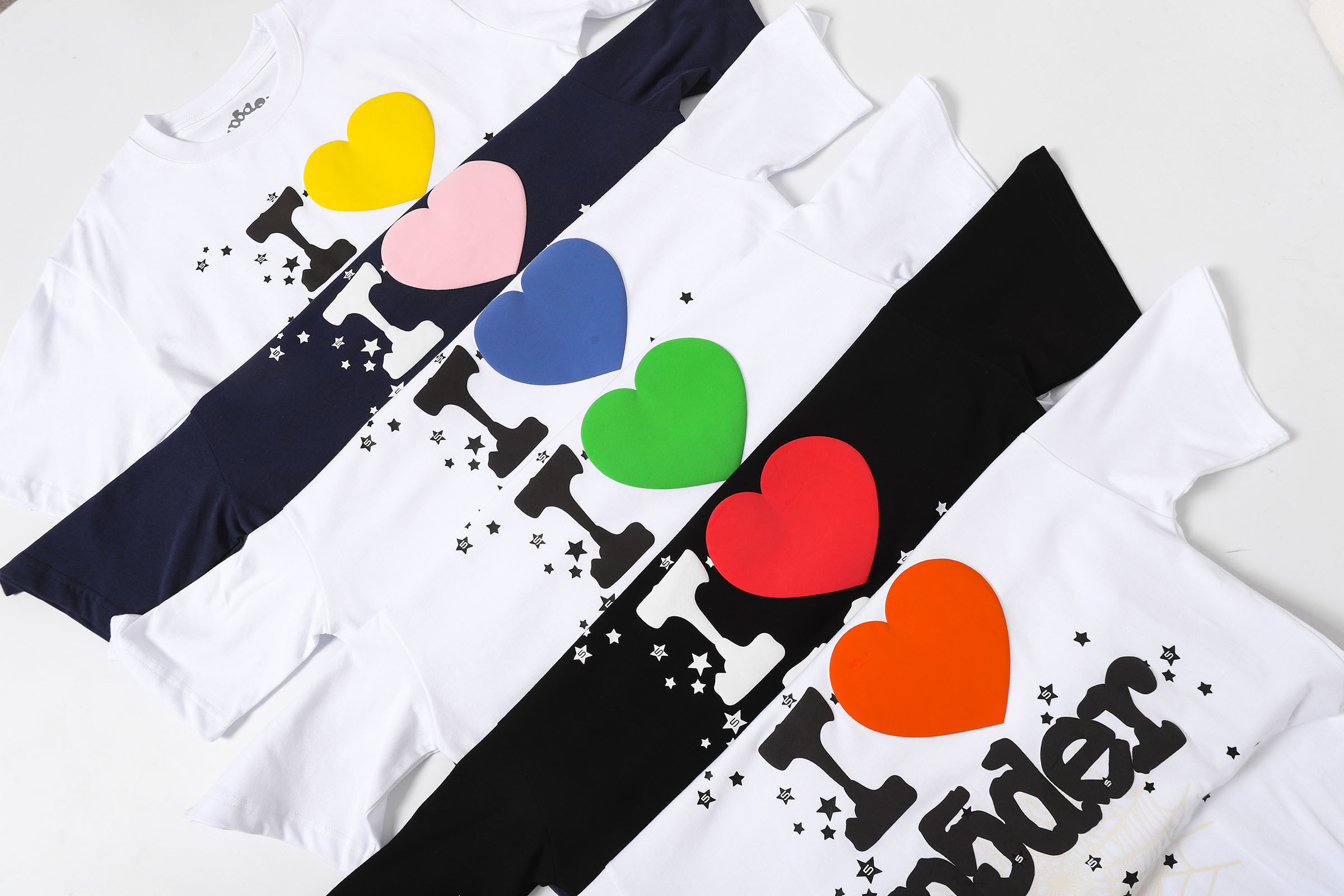 Sp5der I Heart SP5DER T-shirt T001 Black/Blue/White