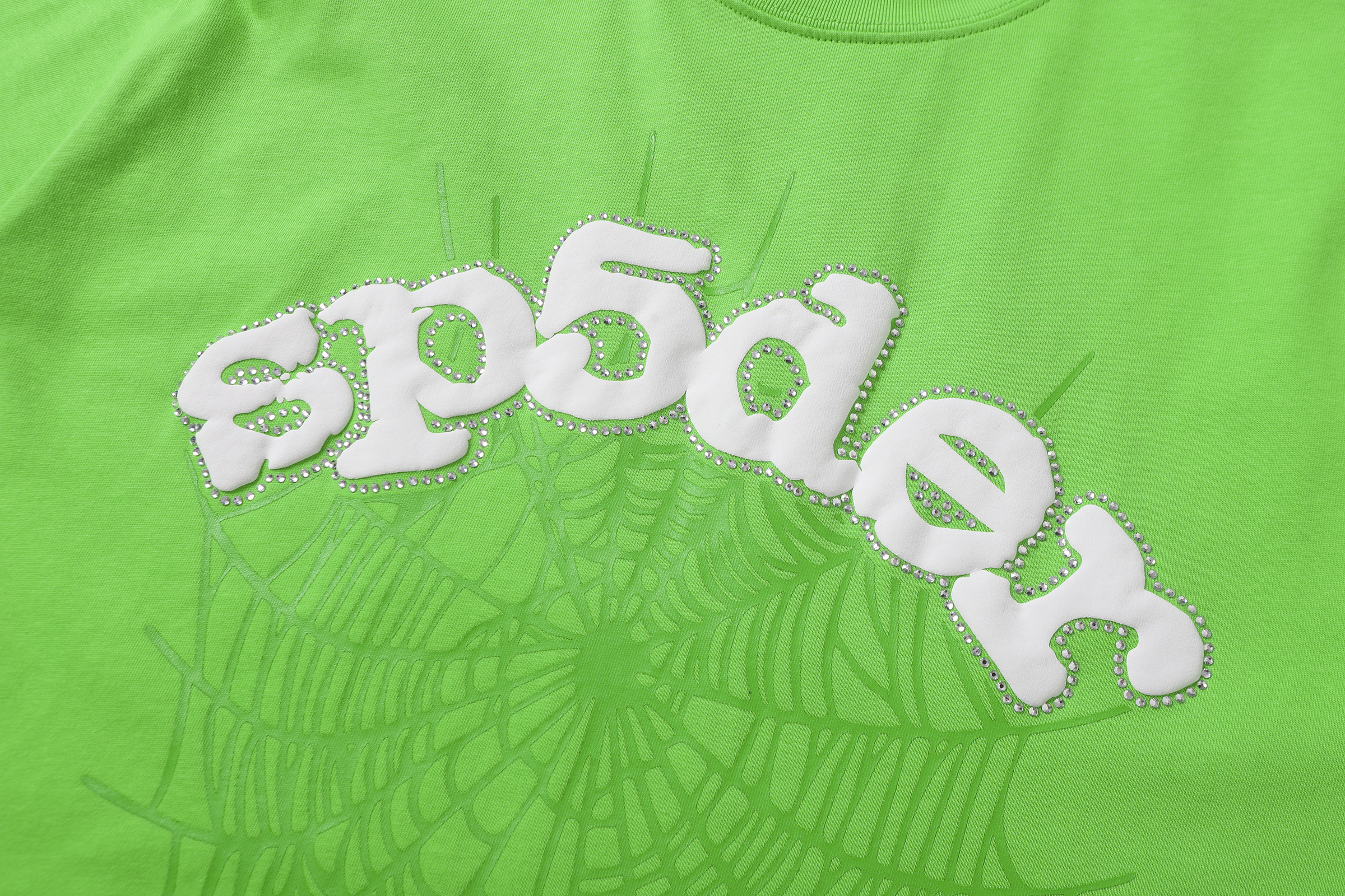 Sp5der Rhinestone T-shirt T012 Black/Green/Blue/Purple