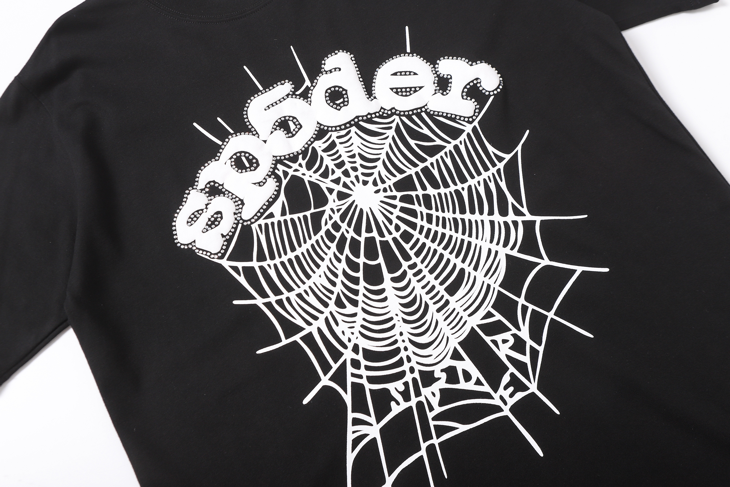 Sp5der Rhinestone T-shirt T012 Black/Green/Blue/Purple