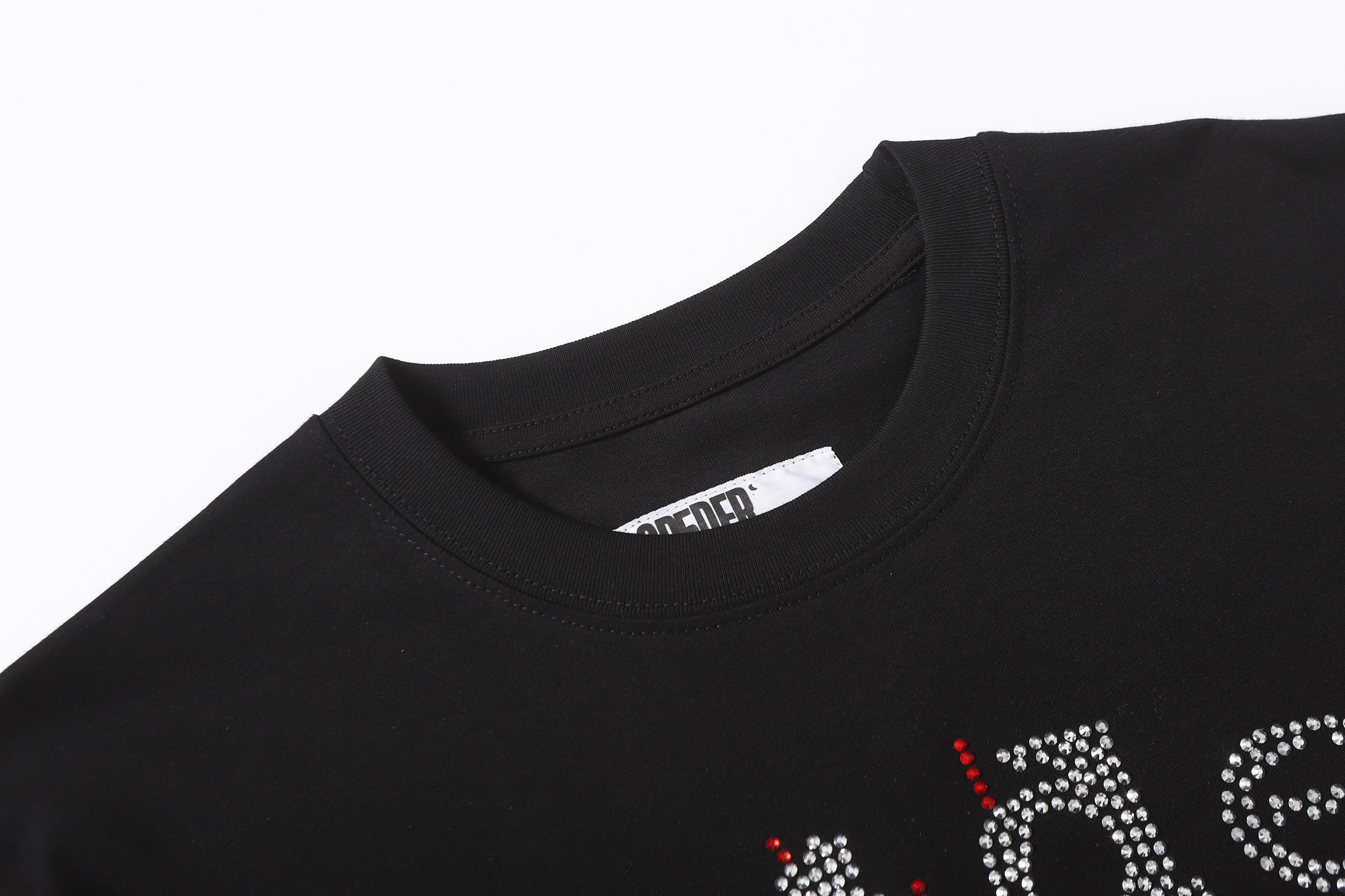 Sp5der Rhinestone T-shirt T014 Black/White