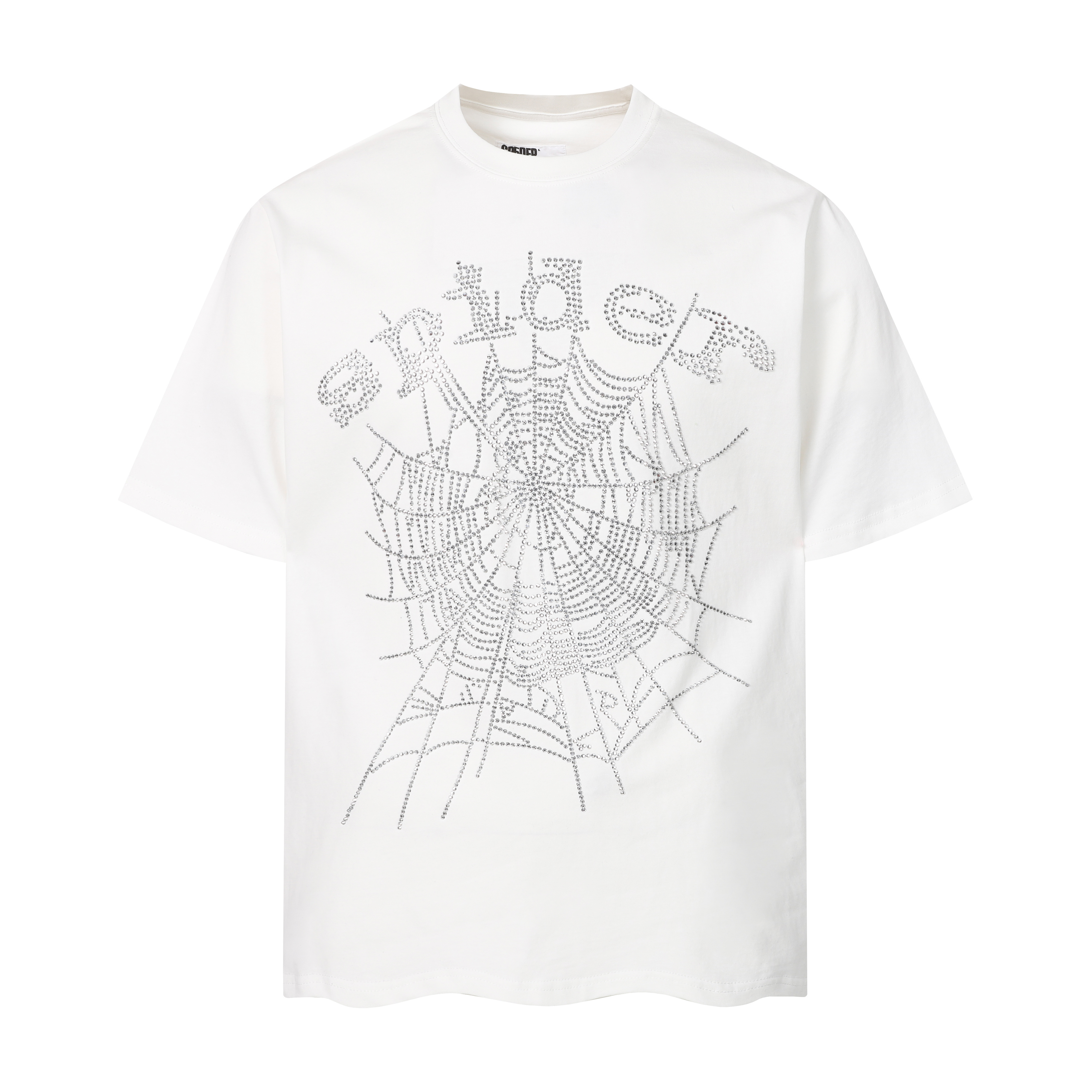 Sp5der Rhinestone T-shirt T014 Black/White