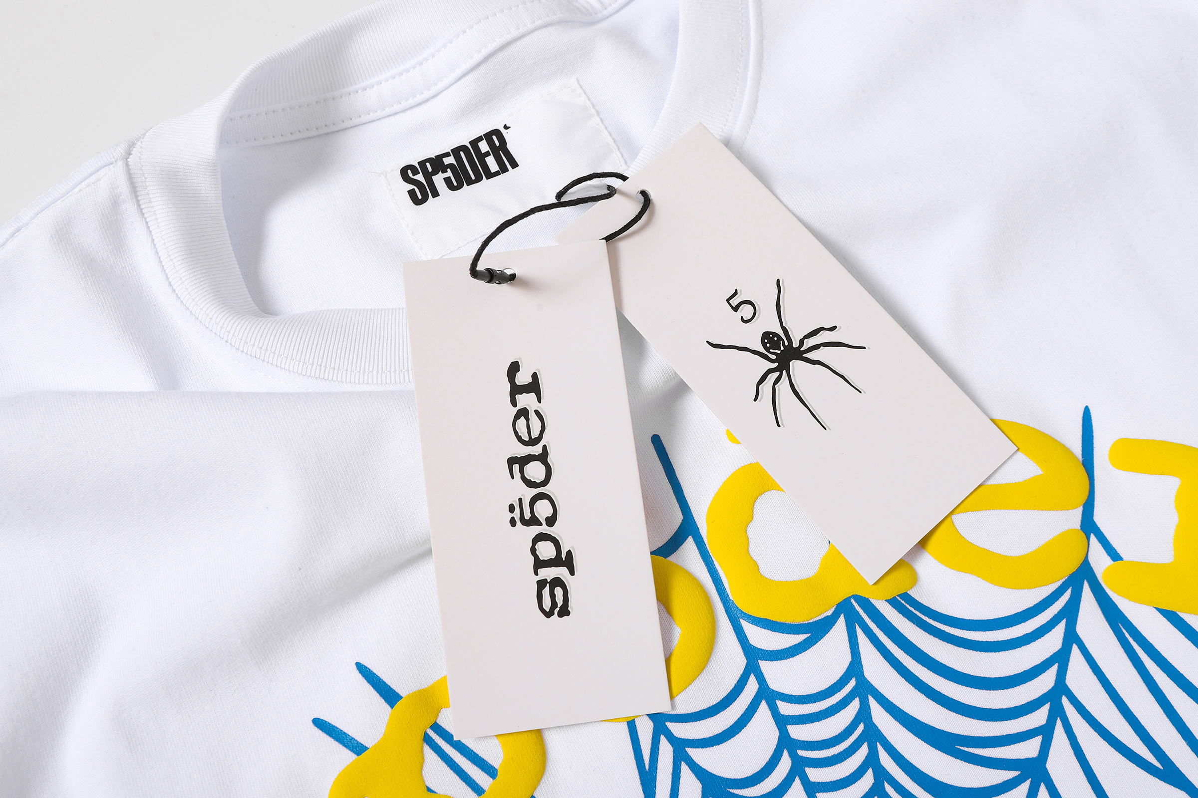 Sp5der T-shirt T002 Black/White/Khaki