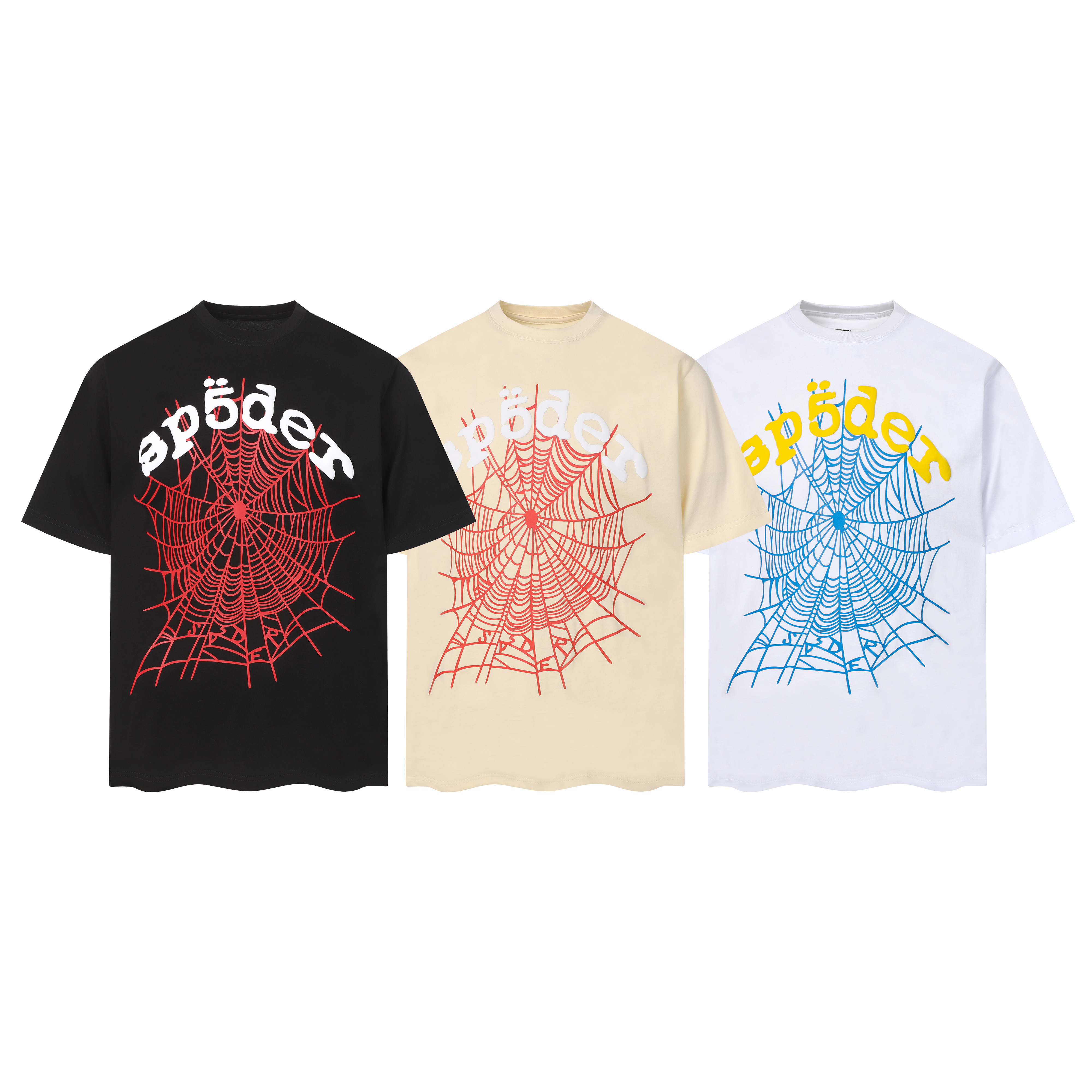 Sp5der T-shirt T002 Black/White/Khaki