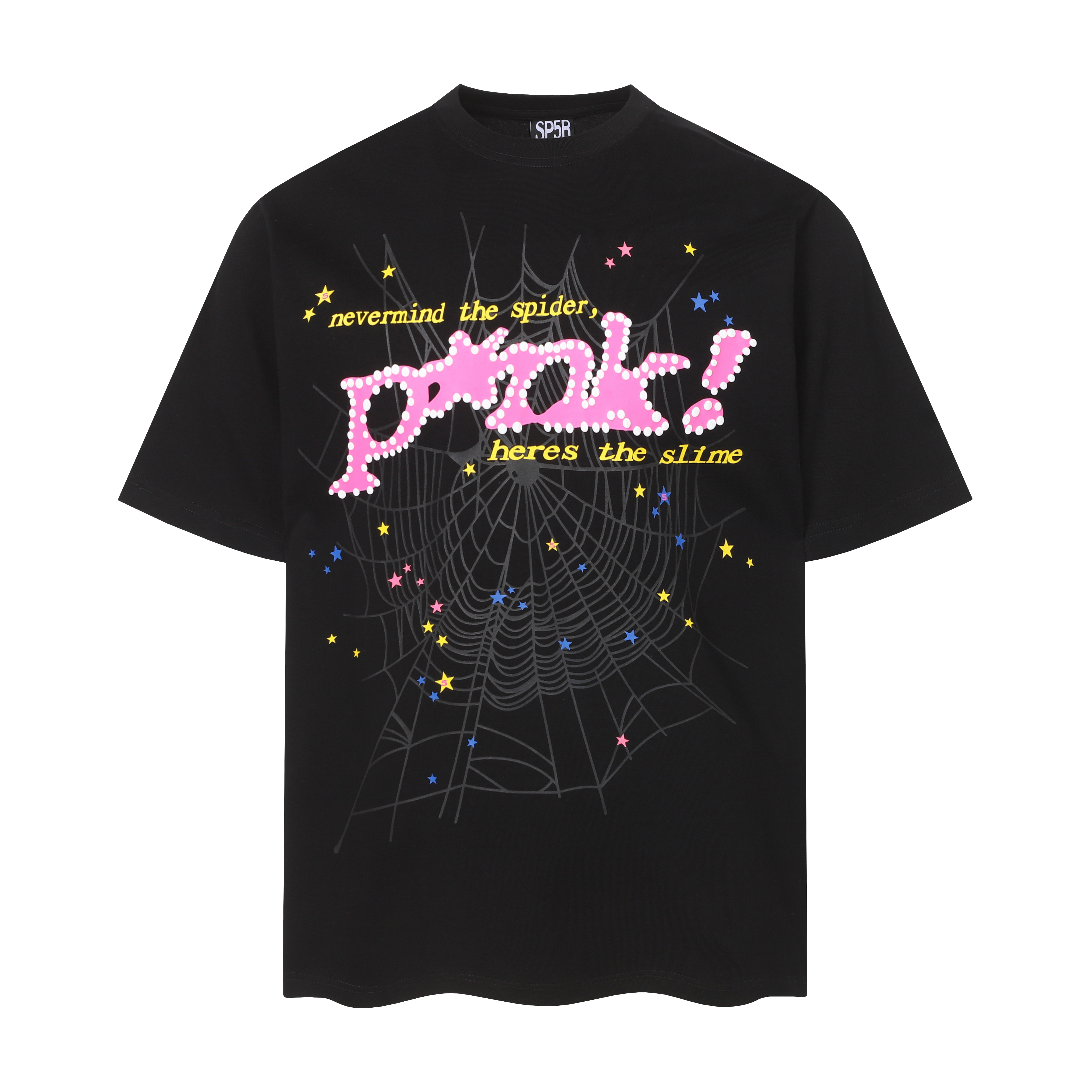 Sp5der T-shirt T009 Black/Blue/Pink