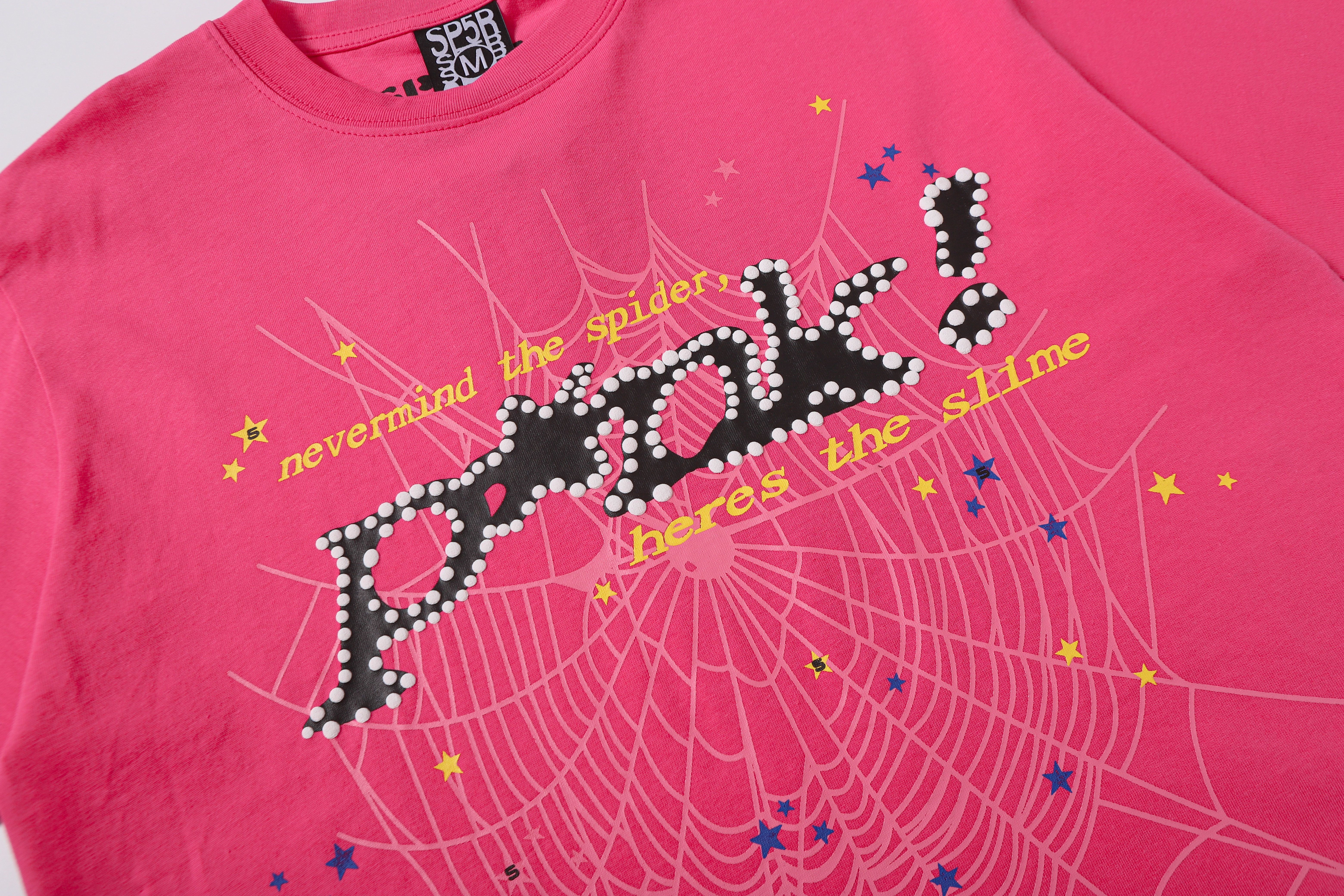 Sp5der T-shirt T009 Black/Blue/Pink