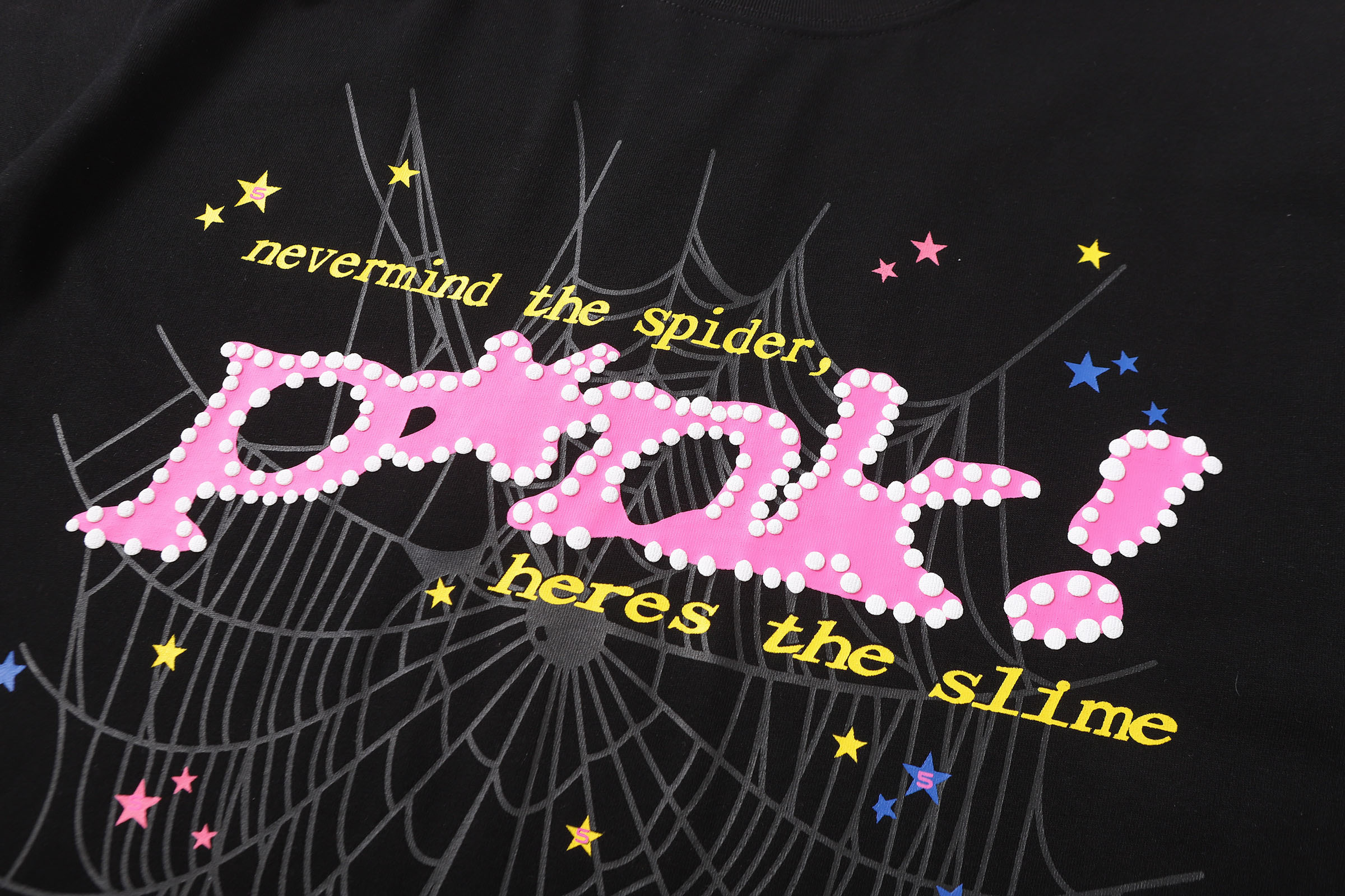 Sp5der T-shirt T009 Black/Blue/Pink