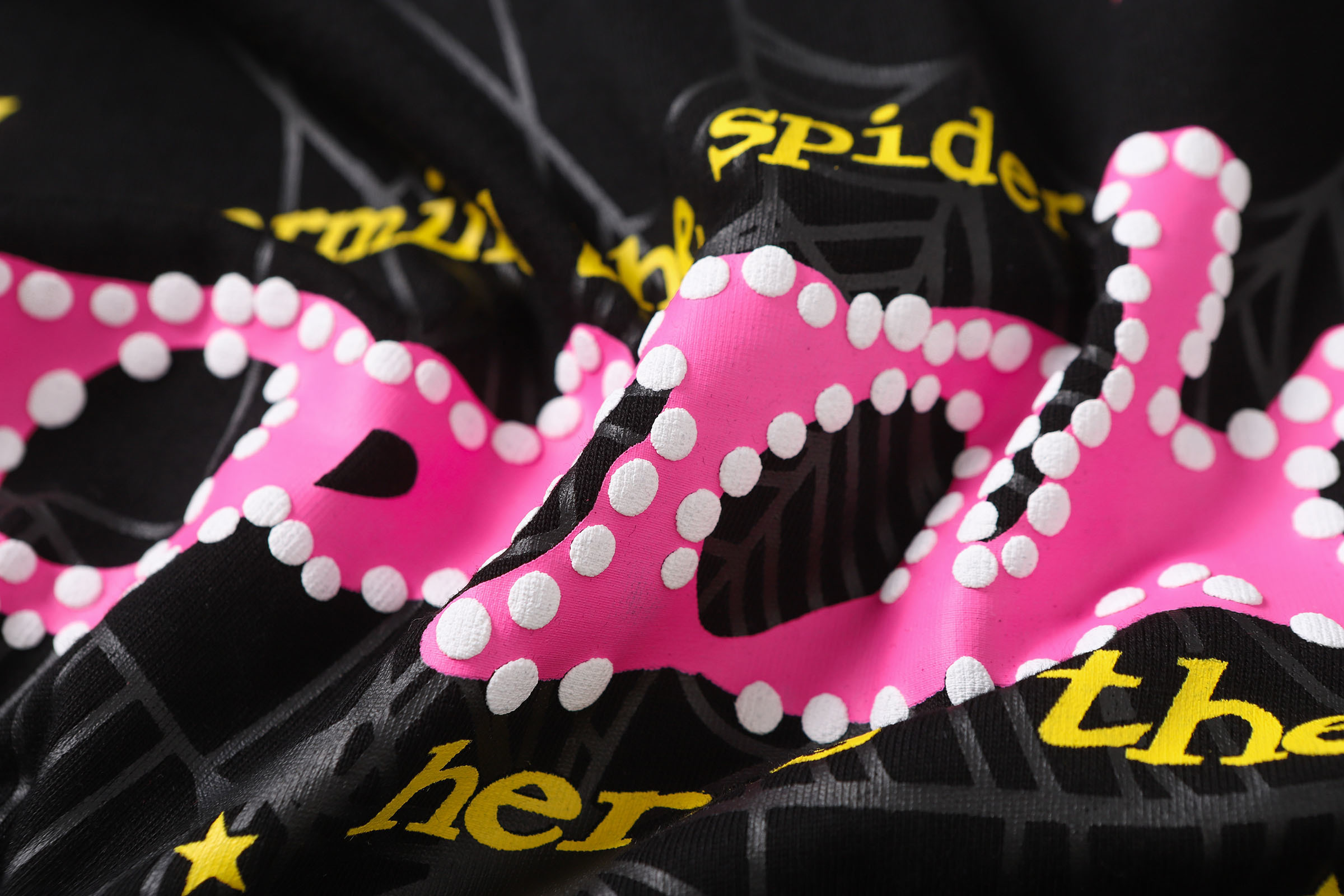 Sp5der T-shirt T009 Black/Blue/Pink