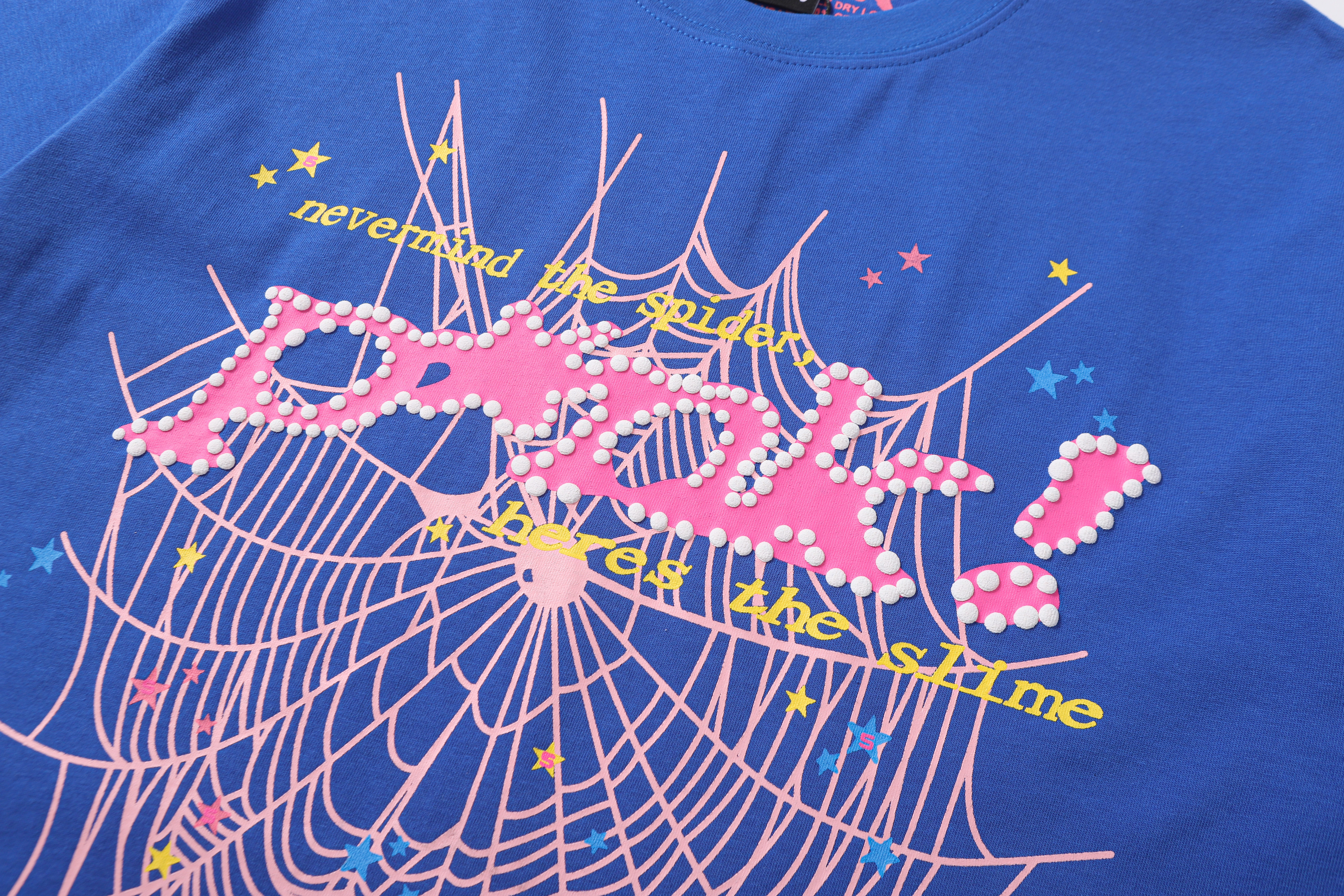 Sp5der T-shirt T009 Black/Blue/Pink