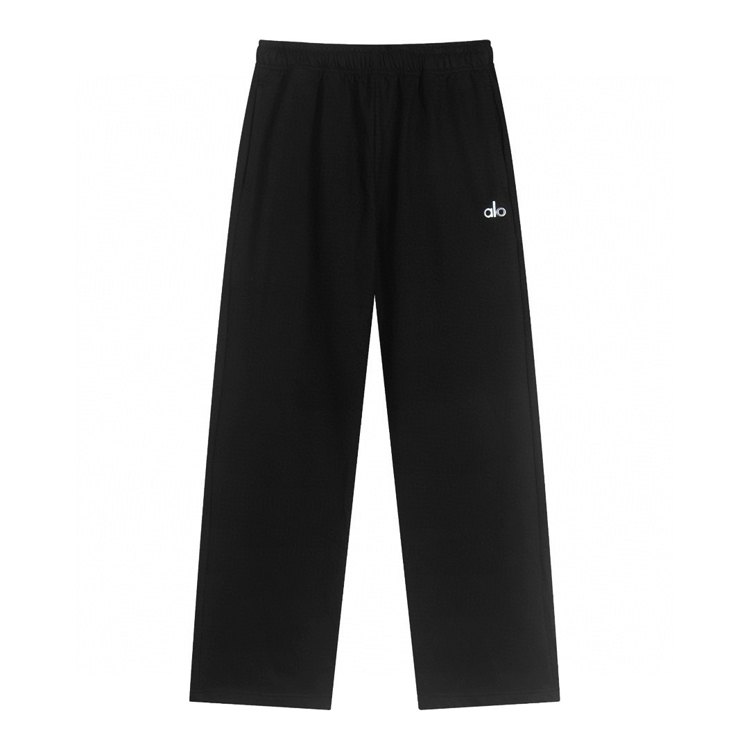 Alo Yoga Accolade Straight-leg Cotton-jersey Jogging Bottoms K504 Black
