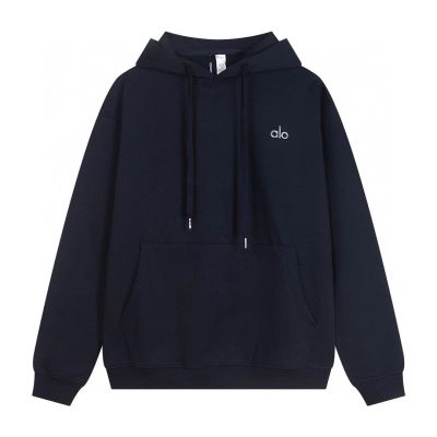 Alo Yoga Accolade Cotton-blend French Terry Hoodies K502 Dark Blue 01