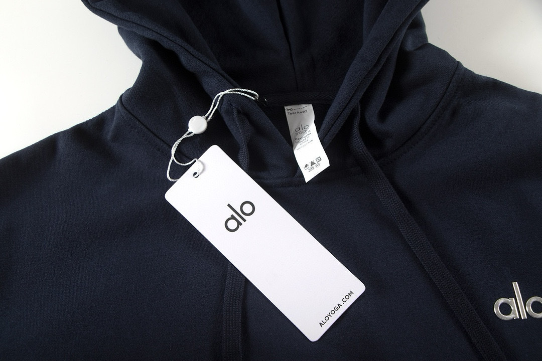 Alo Yoga Accolade Cotton-blend French Terry Hoodies K502 Dark Blue