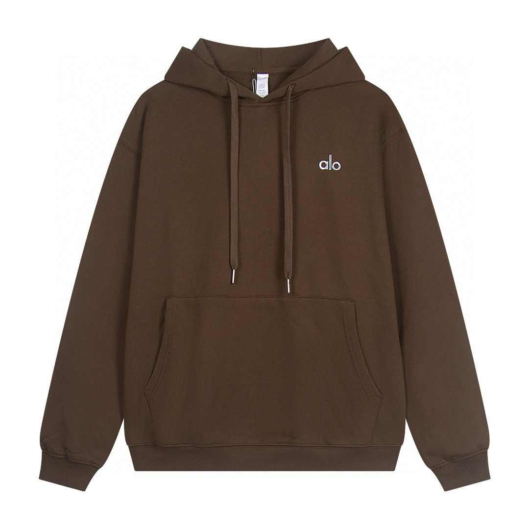 Alo Yoga Accolade cotton-blend French Terry Hoodies K502 Brown