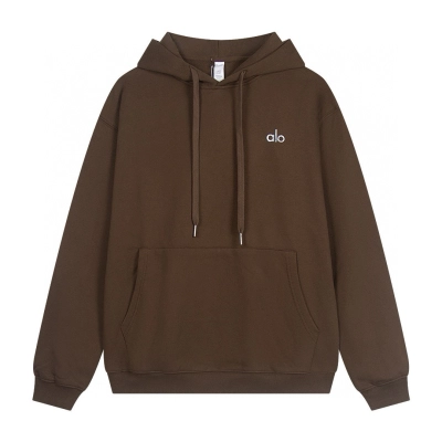 Alo Yoga Accolade cotton-blend French Terry Hoodies K502 Brown 01