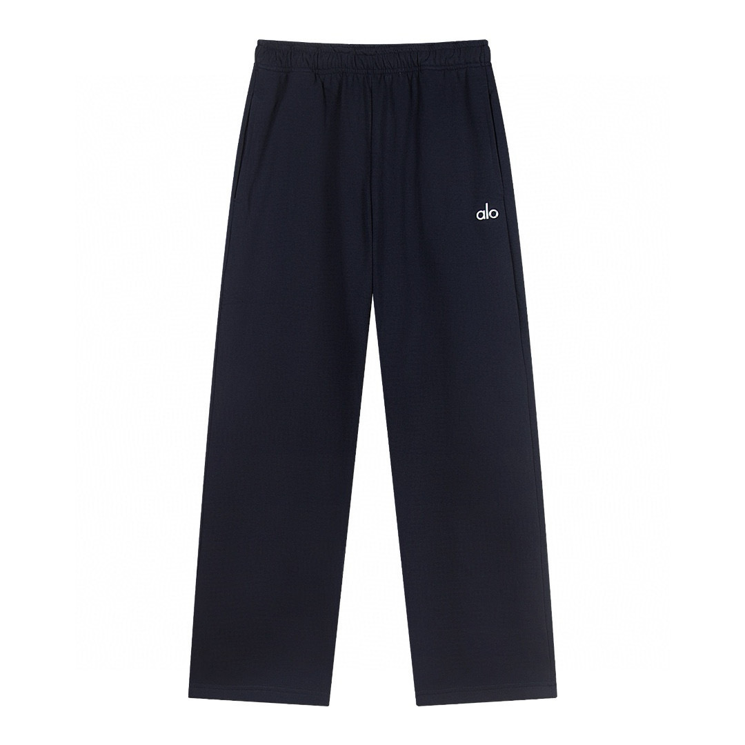 Alo Yoga Accolade Straight-leg Cotton-jersey Jogging Bottoms K504 Dark Blue
