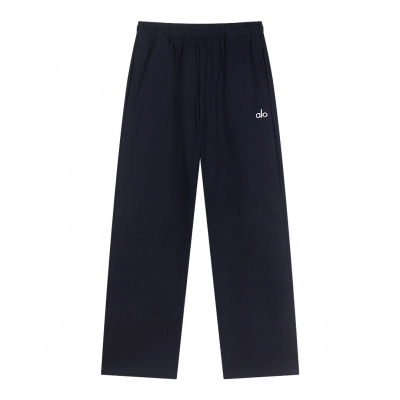 Alo Yoga Accolade Straight-leg Cotton-jersey Jogging Bottoms K504 Dark Blue 01