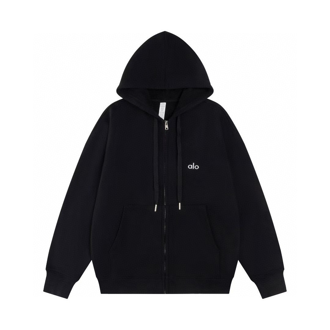 Alo Yoga Zip-Up Hoodie K521 Black