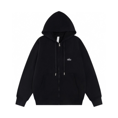 Alo Yoga Zip-Up Hoodie K521 Black 01