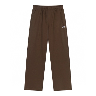 Alo Yoga Accolade Straight-leg Cotton-jersey Jogging Bottoms K504 Brown 01