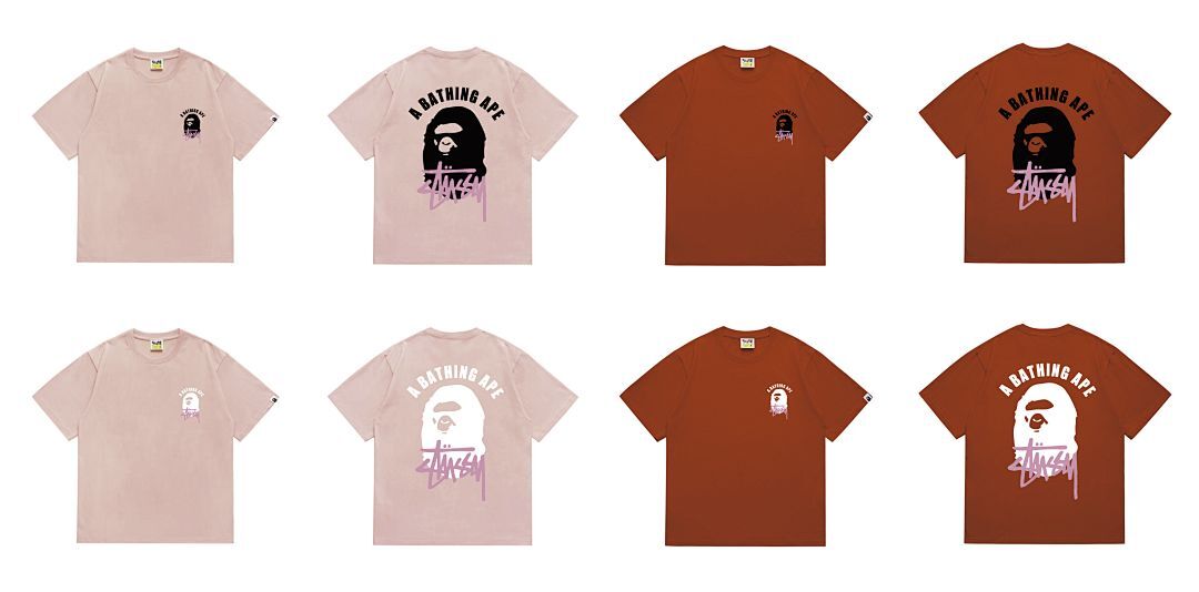 Bape T-shirt #207 Collaboration T-Shirt White/Black/Gray/Pink/Red