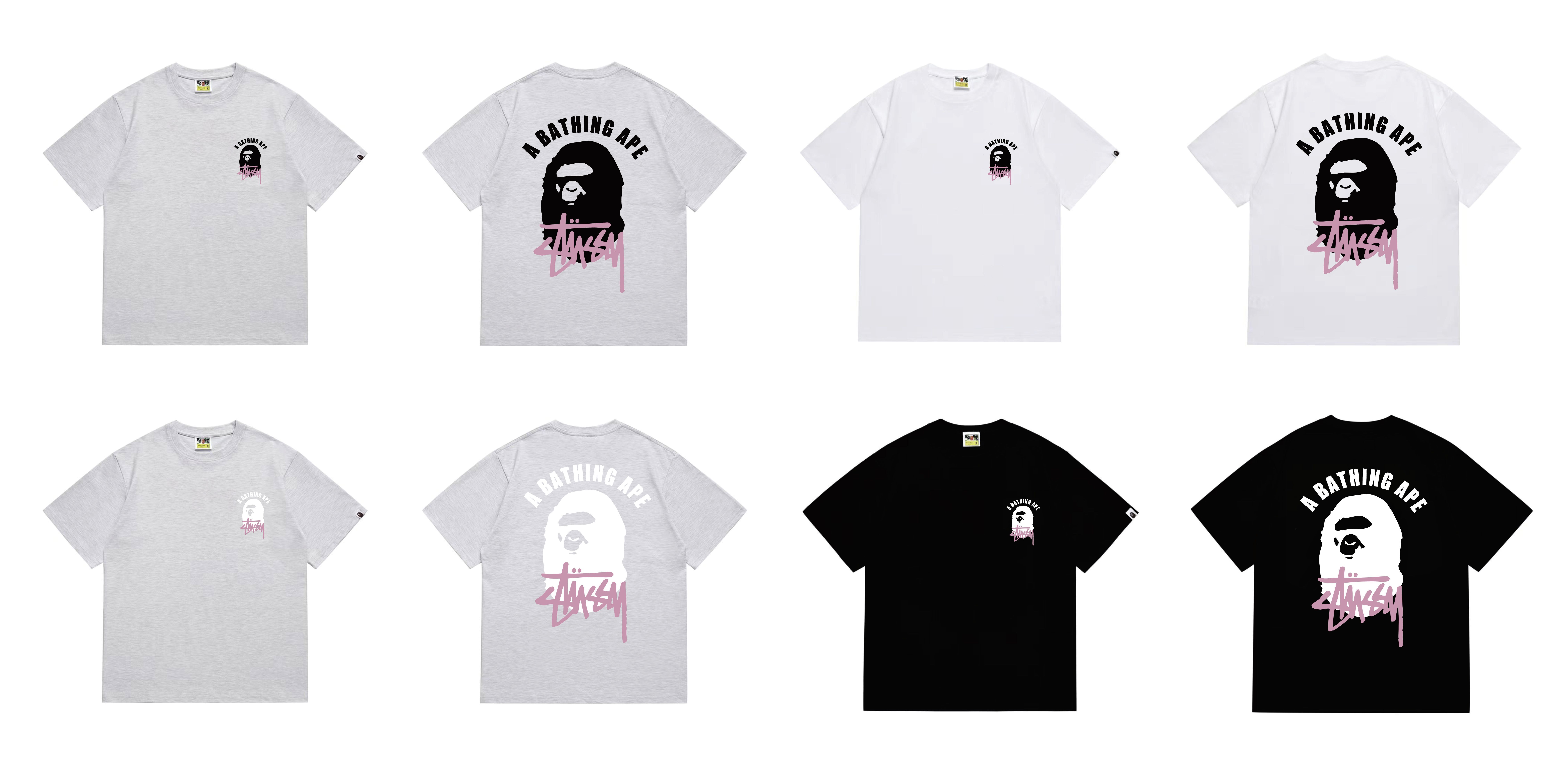 Bape T-shirt #207 Collaboration T-Shirt White/Black/Gray/Pink/Red