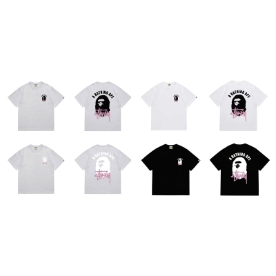 Bape T-shirt #207 Collaboration T-Shirt White/Black/Gray/Pink/Red 02