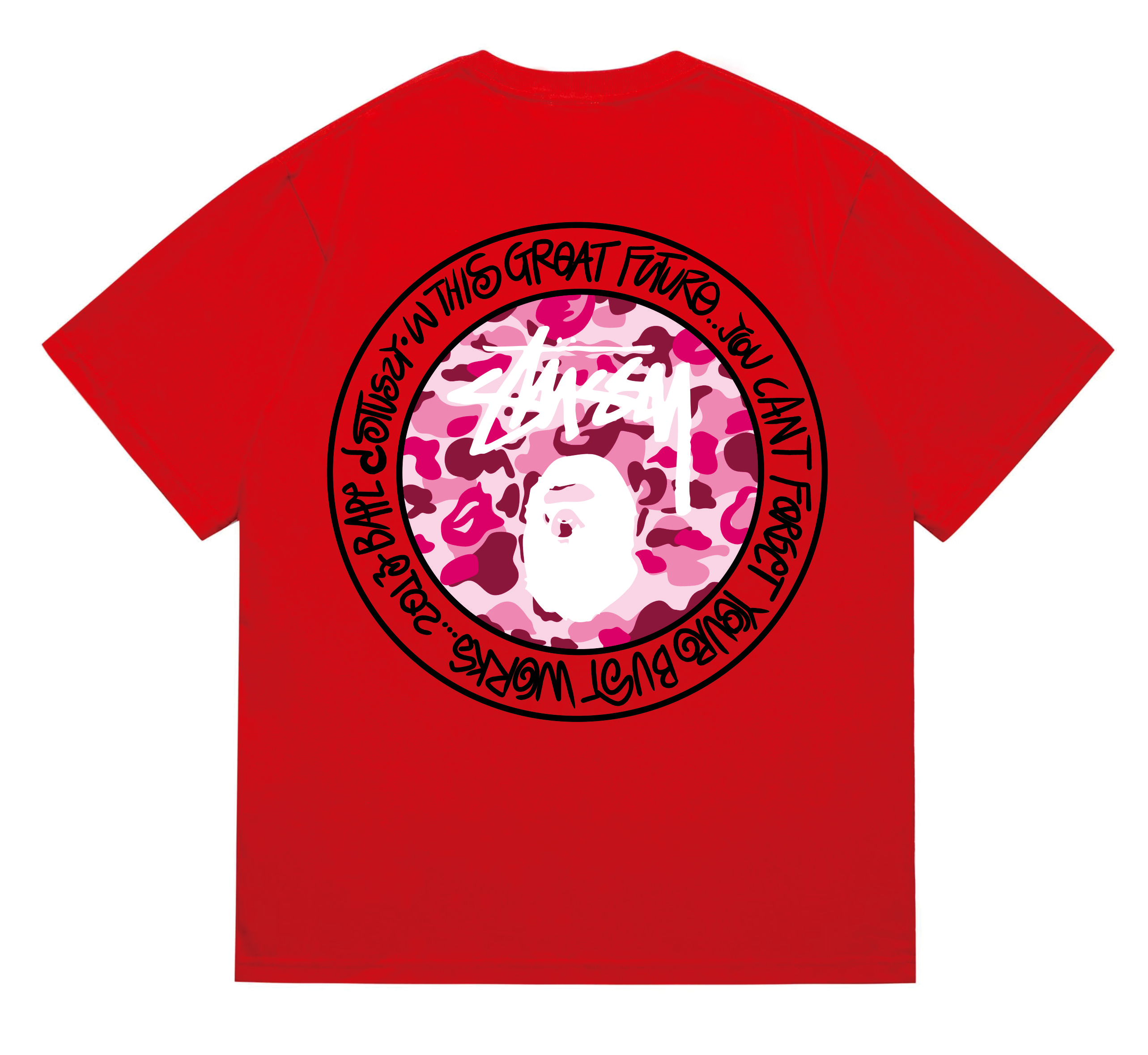 Bape T-shirt #216 T-Shirt White/Black/Gray/Pink/Red