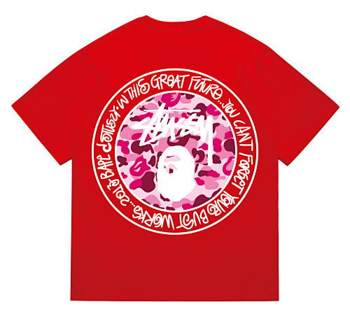 Bape T-shirt #216 T-Shirt White/Black/Gray/Pink/Red
