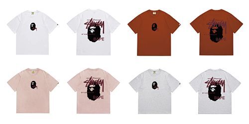Bape T-shirt #210 T-Shirt White/Black/Gray/Pink/Red