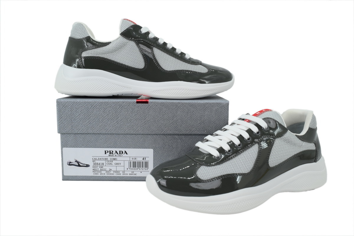 Prada America's Cup Patent Charcoal Gray