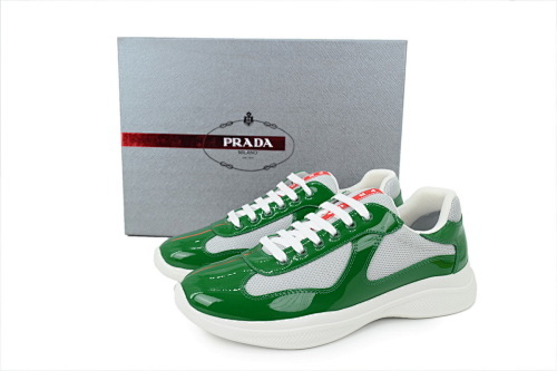 Prada America's Cup Sneakers Patent Leather Green