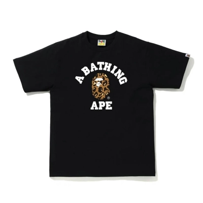 Bape Leopard College T-shirt Black 01