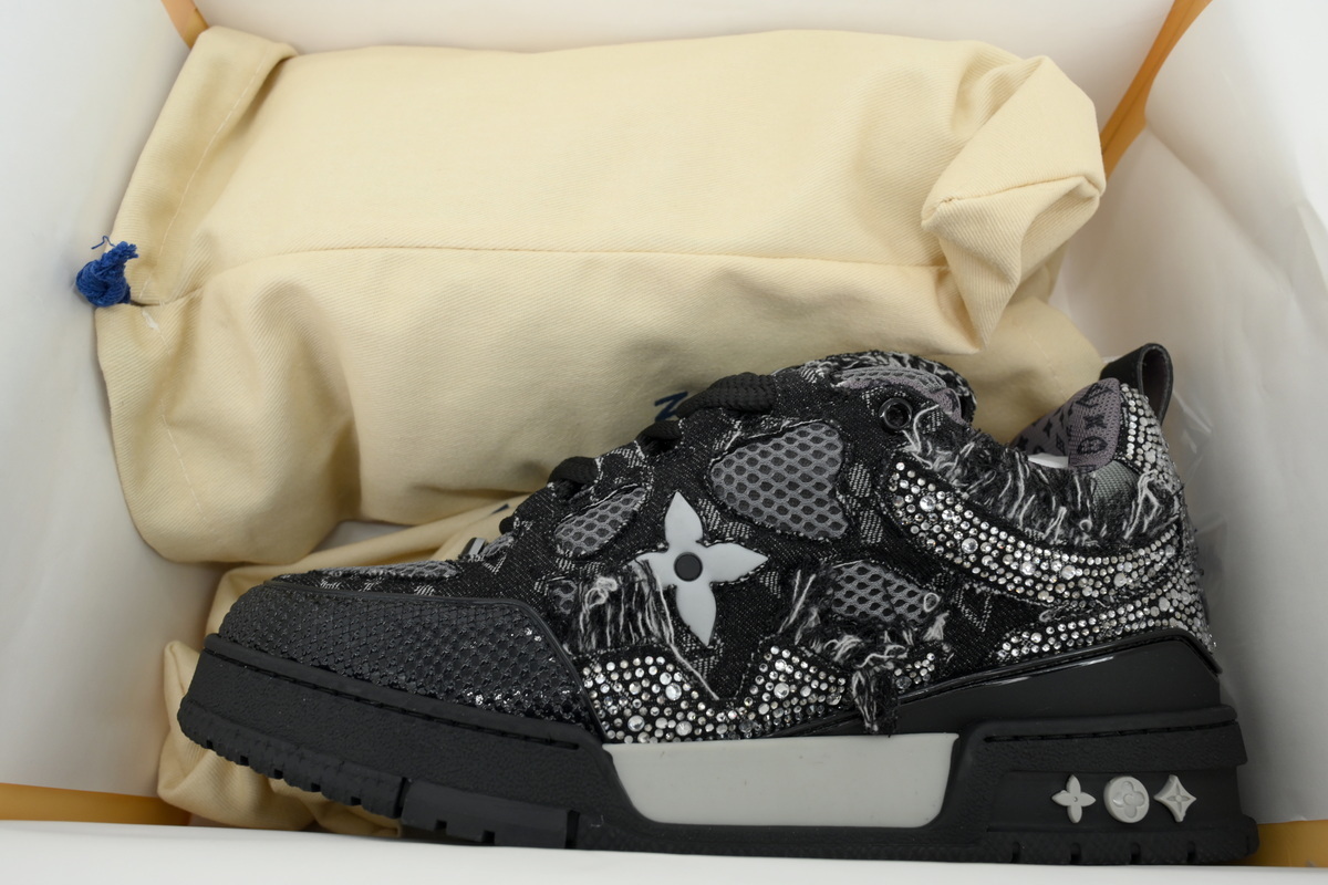 Louis Vuitton LV Skate Trainer Black Swarovski Monogran 1ABMHV