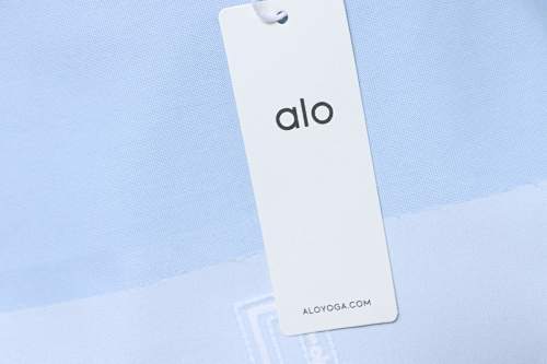 Alo Embroidered Logo Solid-Color T-Shirt Blue