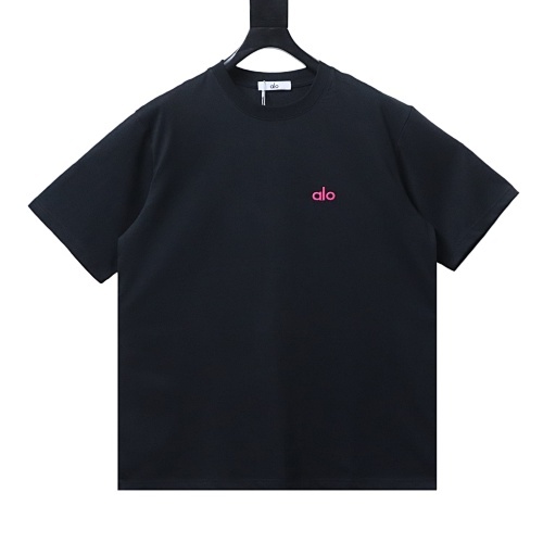 Alo Embroidered Logo Solid-Color T-Shirt Black