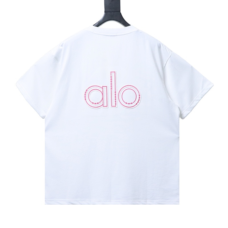 Alo Embroidered Logo Solid-Color T-Shirt White
