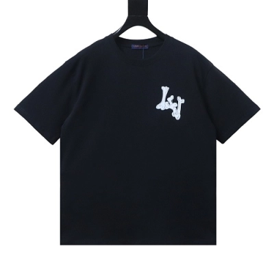 Louis Vuitton Bone Logo Print T-Shirt Black 01