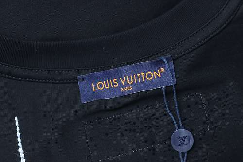Louis Vuitton Dotted-Line Embroidered T-Shirt Black