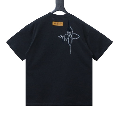 Louis Vuitton Dotted-Line Embroidered T-Shirt Black
