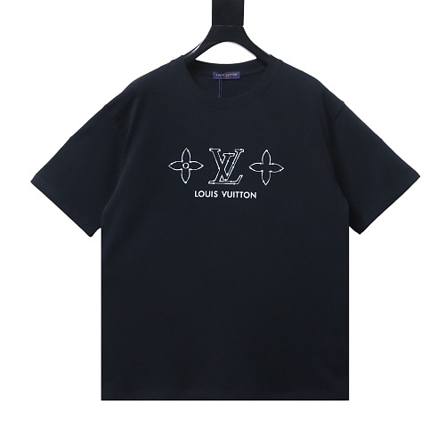Louis Vuitton Dotted-Line Three-Flower T-Shirt Black