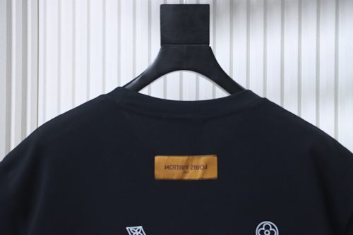 Louis Vuitton Dotted-Line Three-Flower T-Shirt Black