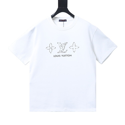 Louis Vuitton Dotted-Line Three-Flower T-Shirt White