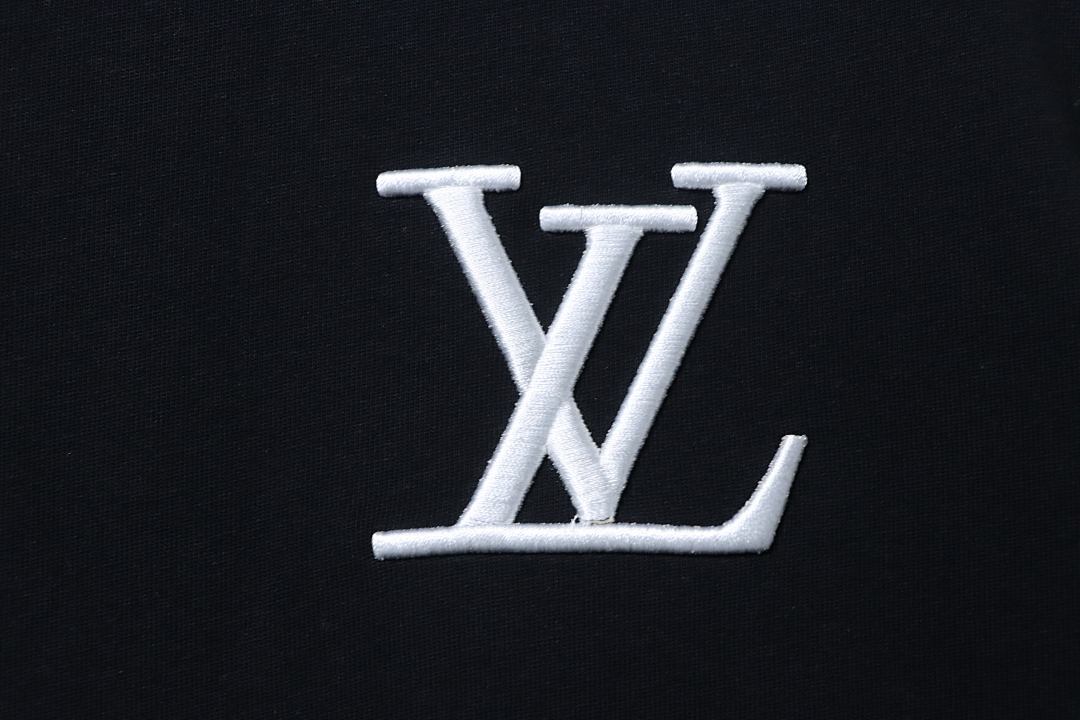 Louis Vuitton Embroidered Airplane Logo Print T-Shirt Black