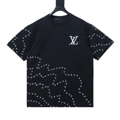 Louis Vuitton Embroidered Airplane Logo Print T-Shirt Black 01