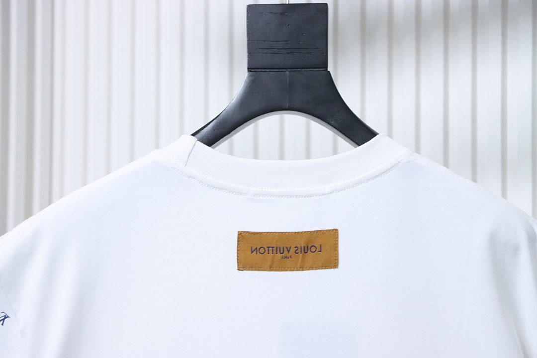 Louis Vuitton Embroidered Airplane Logo Print T-Shirt White