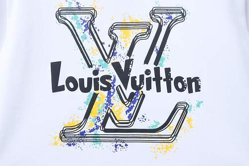 Louis Vuitton Graffiti-Style Logo Print T-Shirt White