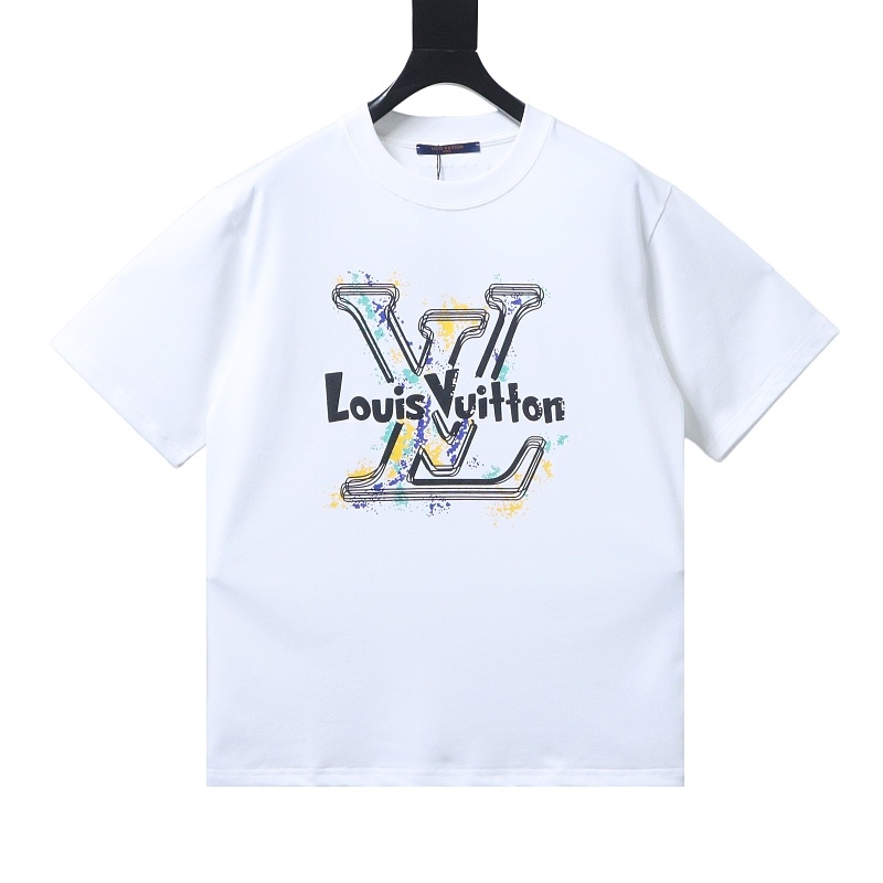 Louis Vuitton Graffiti-Style Logo Print T-Shirt White