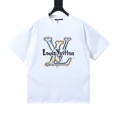Louis Vuitton Graffiti-Style Logo Print T-Shirt White 01
