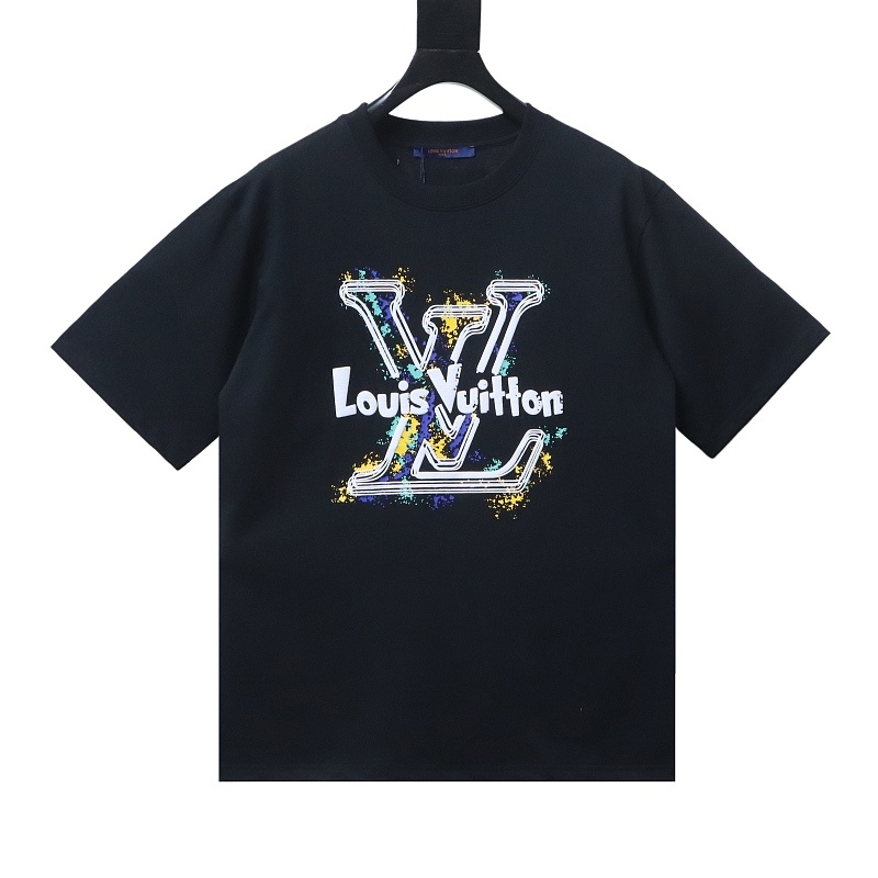 Louis Vuitton Graffiti-Style Logo Print T-Shirt Black