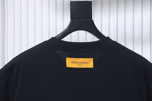 Louis Vuitton Graffiti-Style Logo Print T-Shirt Black