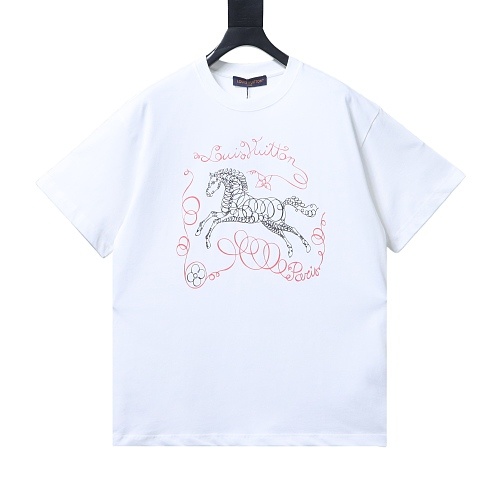 Louis Vuitton Linear Warhorse Print T-Shirt White